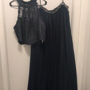 Navy Blue 2pc Evening Set